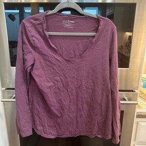 Neon Buddha Fitted Long Sleeve Tee in Purple size L